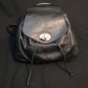 Valentina Leather Drawstring Backpack Purse